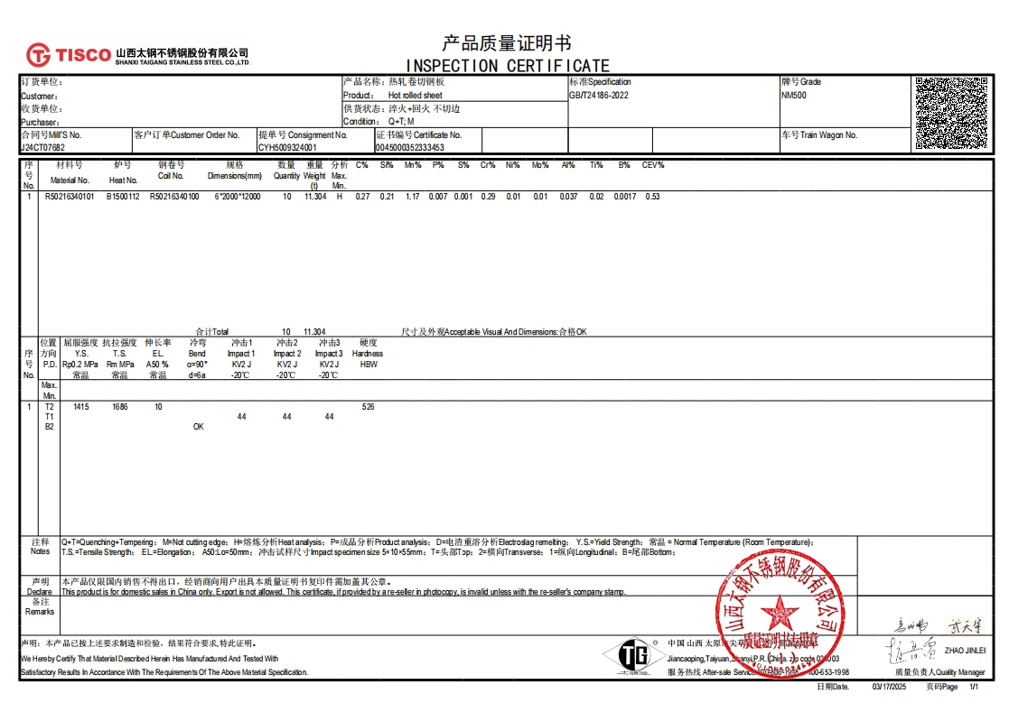 NM500 Steel: An Abrasion Resistant Steel with 500HB NM500 Steel: An Abrasion Resistant Steel with 500HB